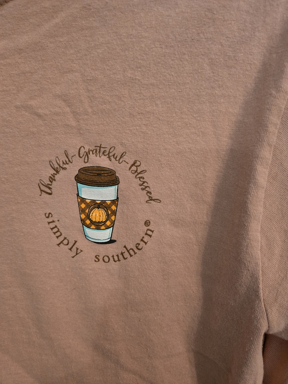 Simply Southern Men's Long Sleeve Shirt - Peach - Picture 2 of 4